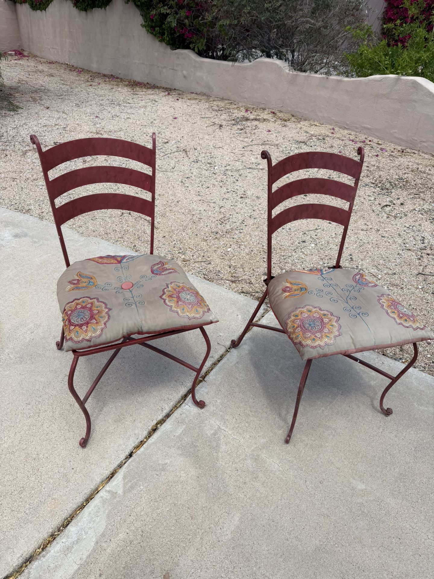TWO WROUGHT IRON CHAIRS $50
