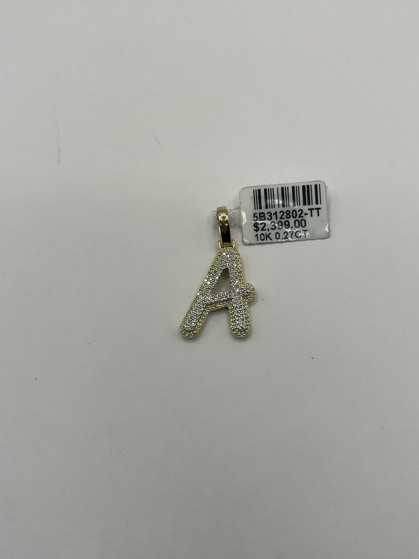 Real Diamond “A” Initial Pendant