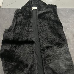 LOFT faux Fur Vest With Knit Back
