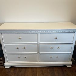 Beautiful White Dresser With Gold Knobs
