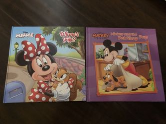 Brand new Mickey and Minnie hard cover books / kids book / Disney book. Where’s Fifi? Mickey and how he got Pluto.