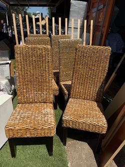 6 wicker dining chairs