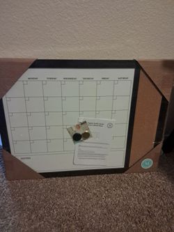 Whiteboard with Cork side board Calendar