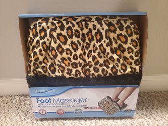 New Health Touch Plush Leopard Print Foot Massager Slippers