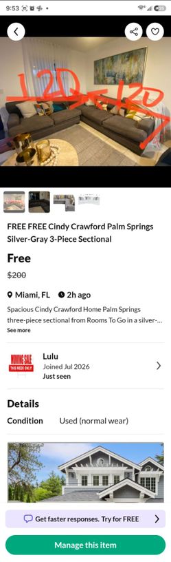 FREE SECTIONAL FREE