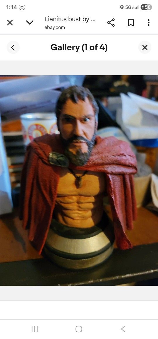 2006 NECA 300 Reel Toys King Leonidas Spartan Resin Mini Bust 6" Red Cape