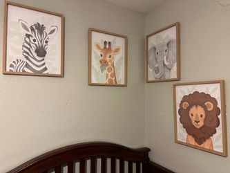 Framed safari animal wall art