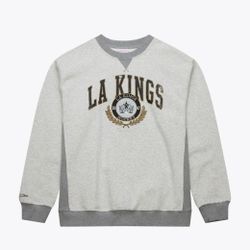 Men's Gray Los Angeles Kings Premium Team Logo Fleece Pullover Sweatshirt