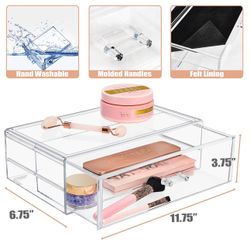 SORBUS Clear Acrylic Storage Makeup Organizer Vanity Drawer