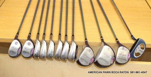 Wilson Hope LX Ladies 12 Clubs Set Women's Flex Graphite Shafts Need Grips 