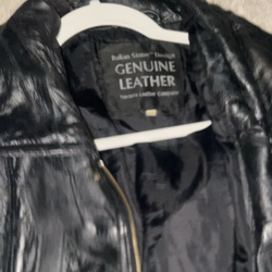 2 Navarre Genuine Leather Black men/women Jacket with Zipper Accents Full Zip