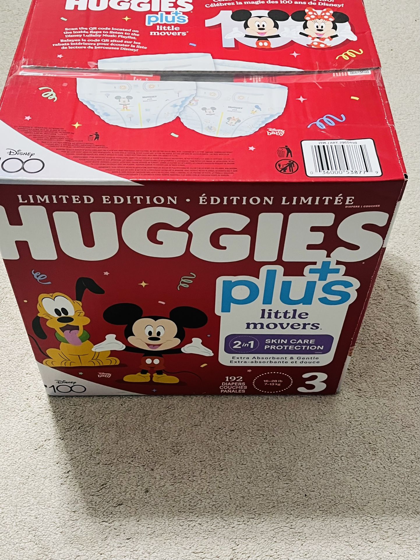 Huggies Little Movers Size 3 -New - Count 192 -