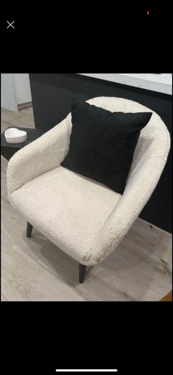 White Sherpa Accent Chair