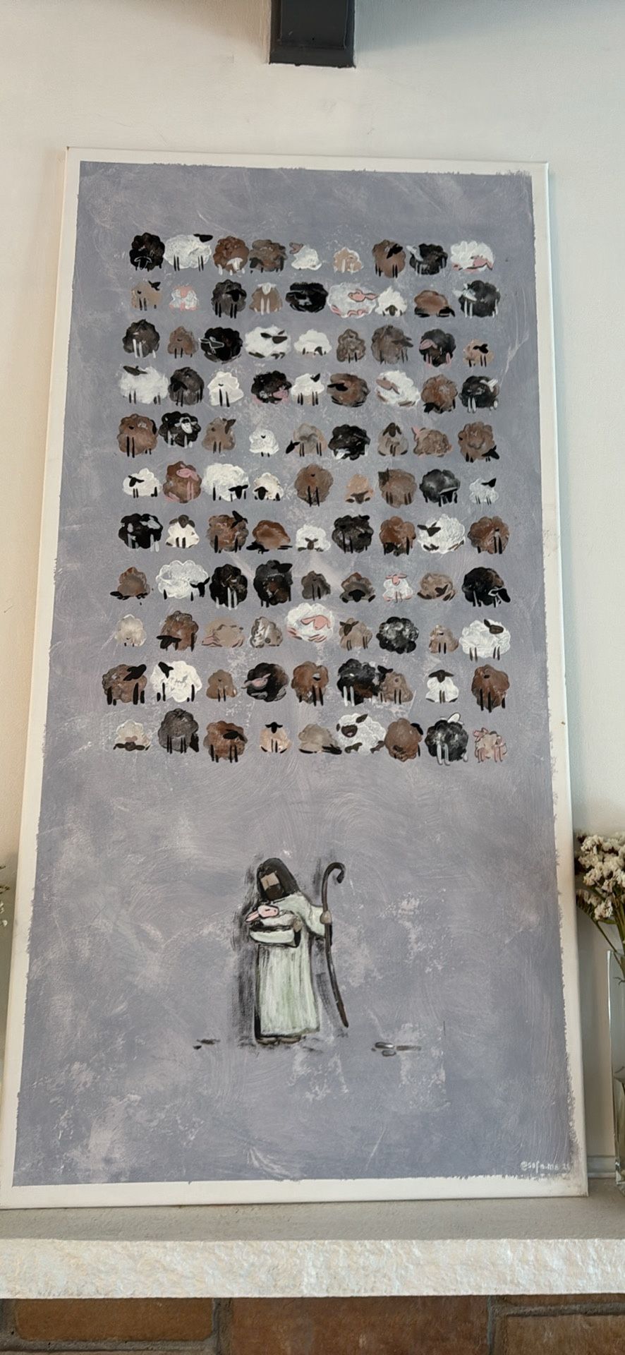 Painting of 100 sheep