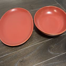 Pottery Barn Serving Tray and Bowl