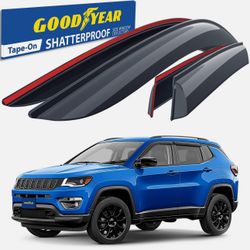 JEEP Compass 2017-25 Goodyear Shatterproof Tape-On Window Deflectors Rain Guards