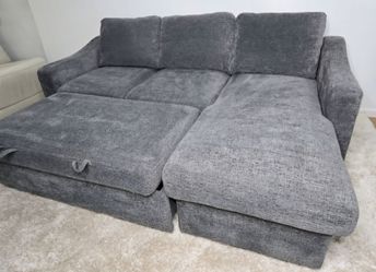 LIKE NEW - Coddle Aria Fabric Sleeper Sofa Reversible Chaise, Storage