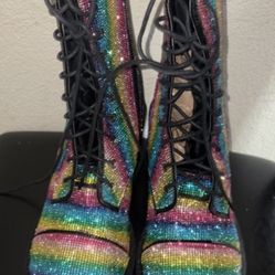 Woman Rainbow Platform Boots 
