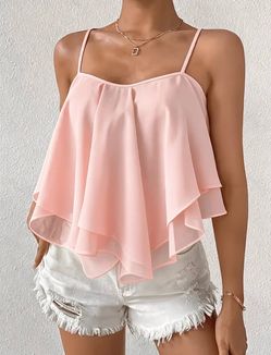 Large Women's Ruffle Sleeveless Camisole
