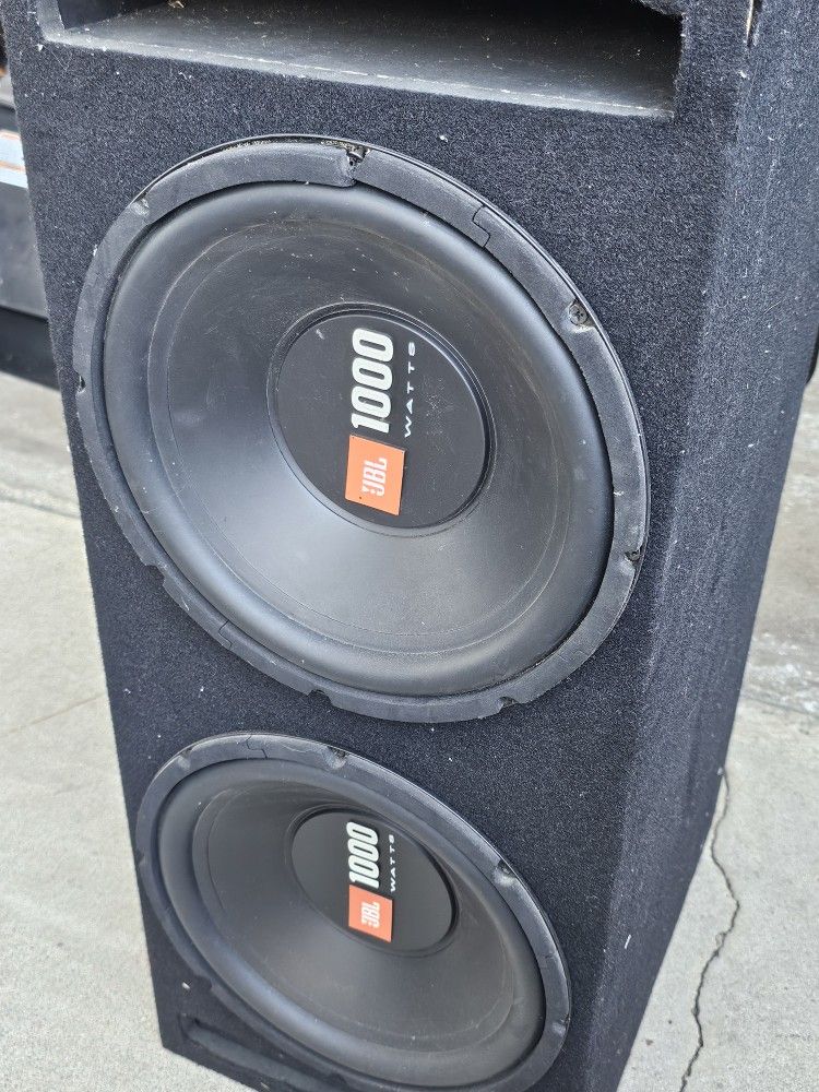 Two JBL 1000 Watt 12” Subwoofers With Ported Box.