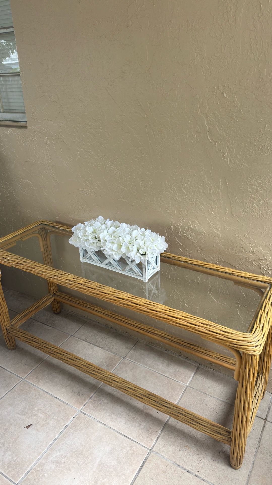 ✨Coastal Table with Glass Top✨