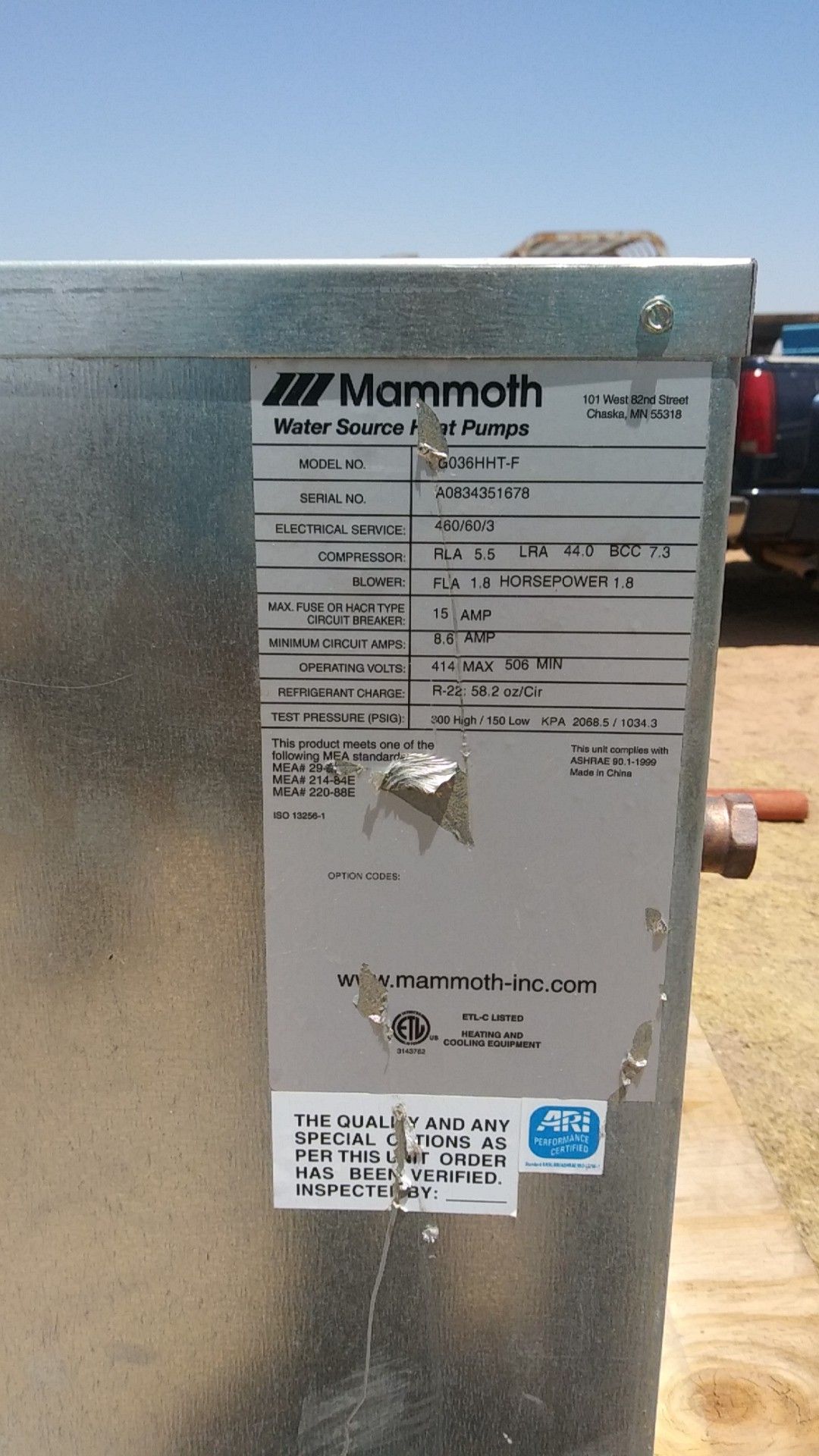 Mammoth water source heat pumps