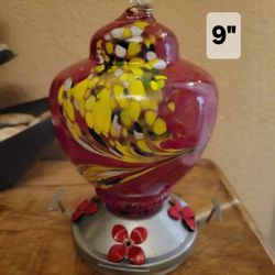 Glass Hummingbird Feeder. Very Nice.