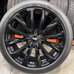 24” GENUINE 2026 Cadillac Escalade Black Wheels With Bridgestone Tires - Works on Yukon & Tahoe