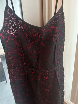 Michael Kors Black and Red Lace Mini Dress