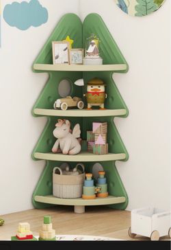 4-Tier Kids Corner Bookshelf Baby Display Shelf for Kids Room