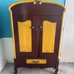 Vintage Wood Armoire 