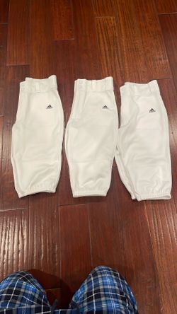 3 New Solid White Youth Large Adidas Knicker Baseball Pants