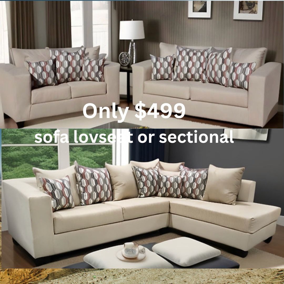 🔥 $499 Sectional or Sofa & Loveseat 