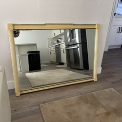 Mid Century Solid Wood Mirror Wall Mirror Mid Century Modern 1960s? 1970s? No Damages Wood Frame