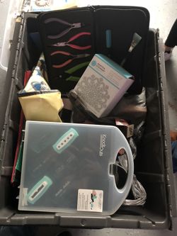Box of arts and craft supplies Added more