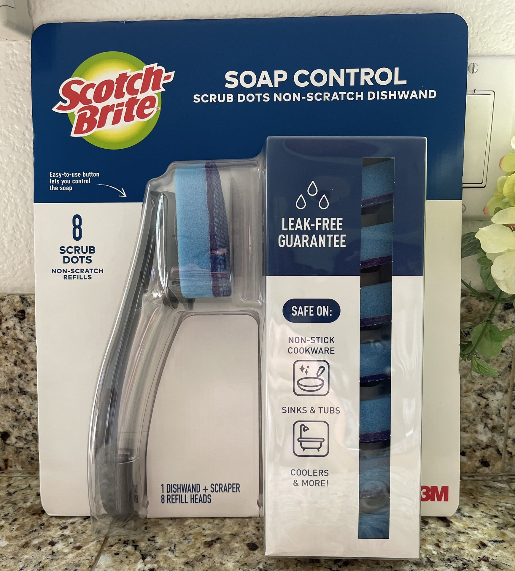 New  Scotch Brite Advance Soap Control Dishwand With 8 Non Scratch Refills Kitchen |Bathroom |Coolers 