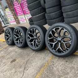 Rines Nuevos 22X9 Snowflakes Para Chevy Gmc Tahoe Yukon Suburban Avalanche Silverado Escalade Nissan Tittan Dodge Ram 6 Virlos 