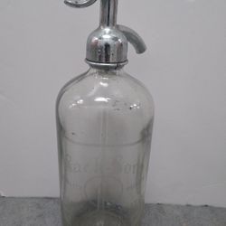 Antique Glass and Metal Seltzer Bottle
