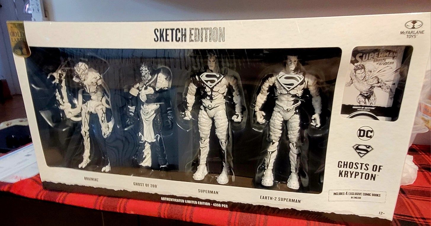 mcfarlane gold label sketch edition ghost of krypton action figures