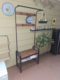 38x70x13 hallway  coat/ shoe shelf