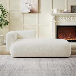 Boucle Cream Chaise Lounge