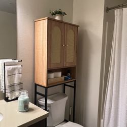 Rattan Toilet Storage Cabinet