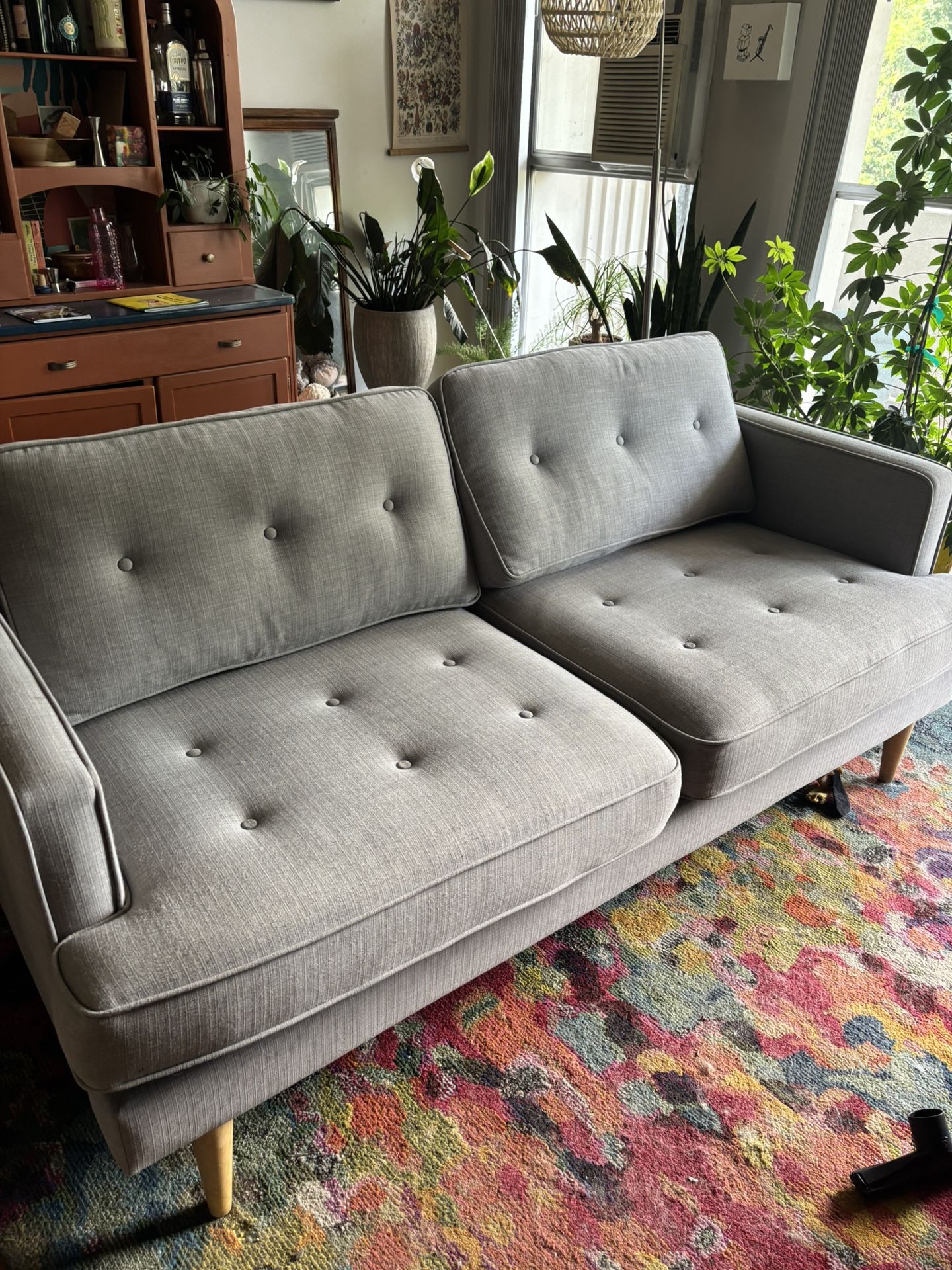 World Market Dove Grey woven Apel Sofa