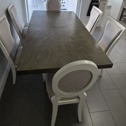 Sofia Vergara 6-Piece Dining Set + 18” Leaf Extender $900 obo - Excellent Condition