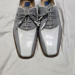 Gray and White Dress Shoes Size 10 1/2 With The Box