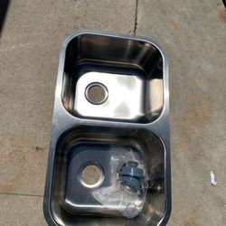 Double stainless steel sink