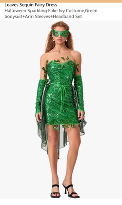 Green Sequin Ivy Fairy Halloween Costume Set