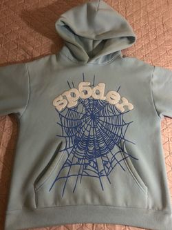 Sp5der Web Hoodie Light Blue