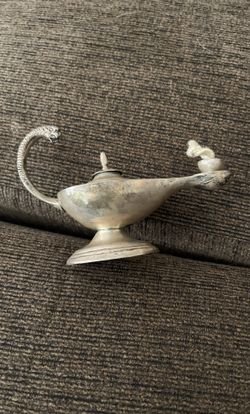 Mexico Sterling Silver Genie Lamp Serpent Head Handle 195gr. 5.5"L 2.25"W 3.75"H