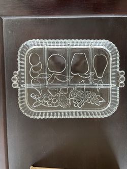 Indiana Glass Crystal Happenings 5-part Relish Tray